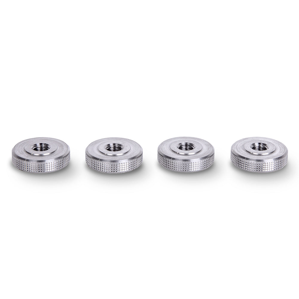 20mm Knurled Thumb Nuts, Female Thumb Wheel Lock Nut Adapter Aluminium M6 x 5mm (Set of 4)